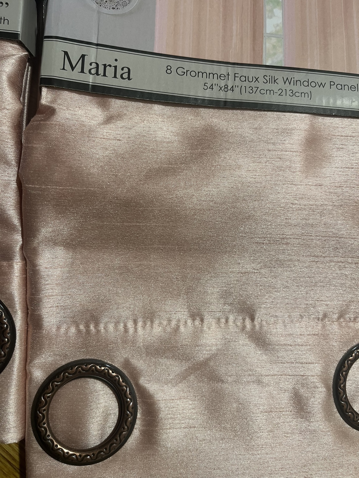 Pink Faux Silk Grommet Curtains - photo 2