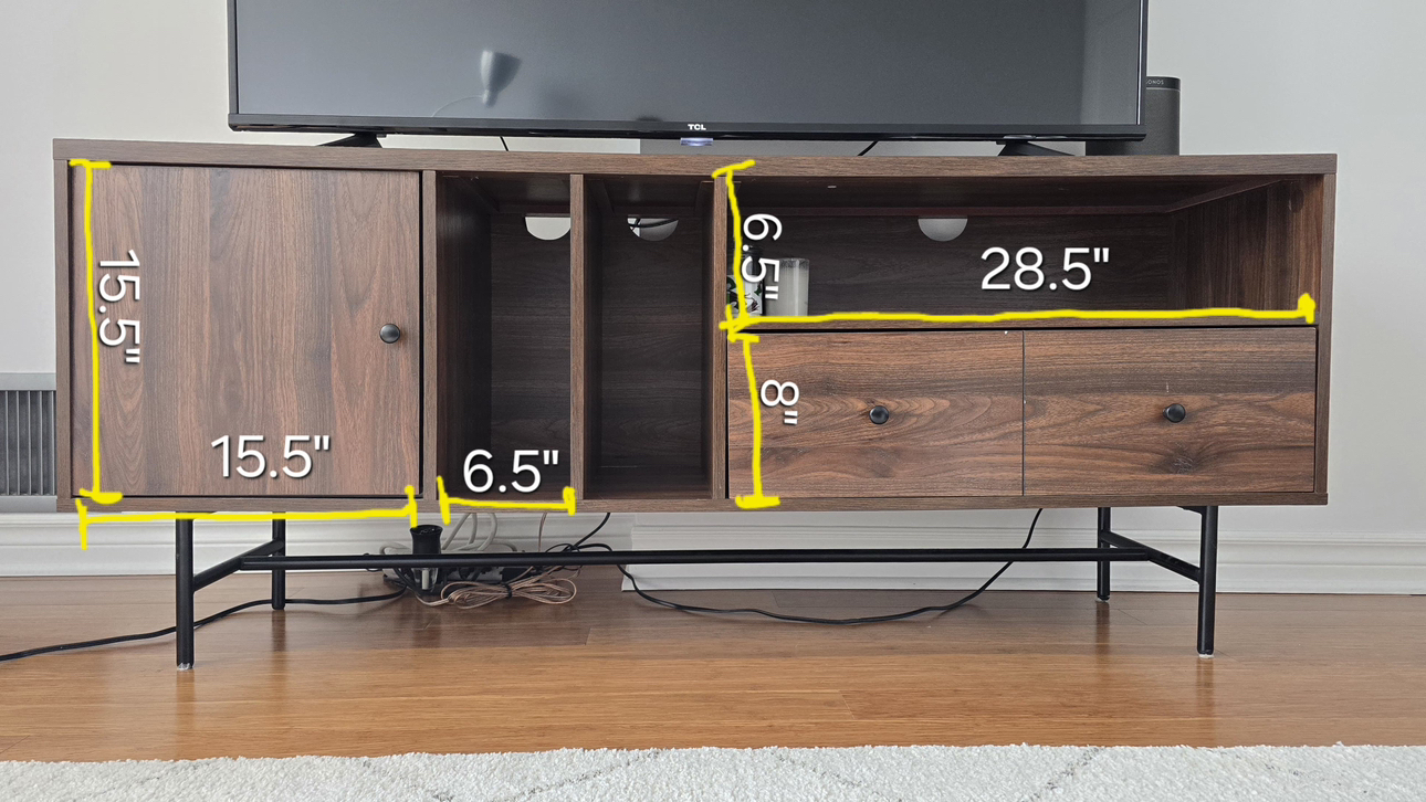 TV/Media unit - brown wood - photo 5