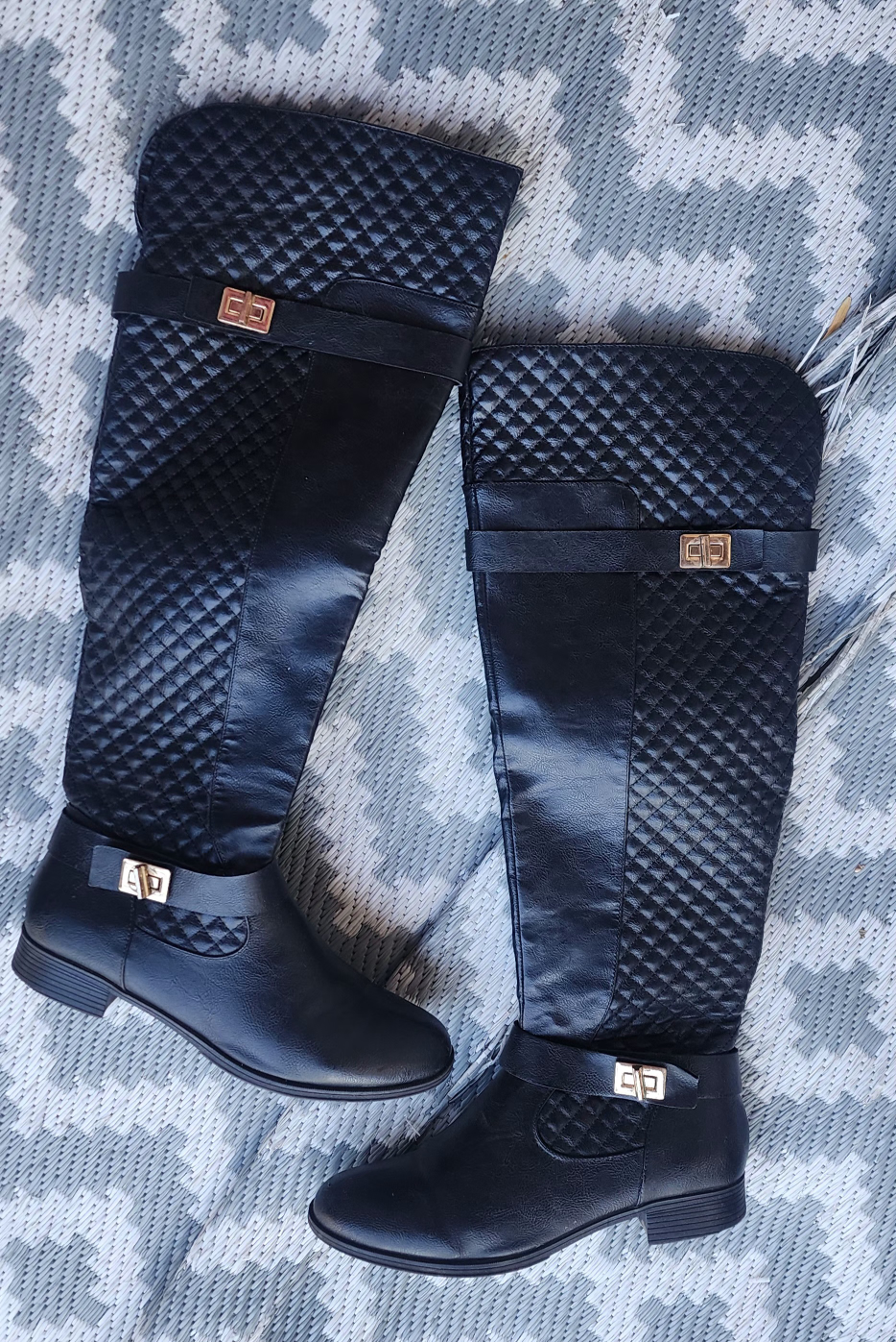 Women's Black Over the Knee Boots - Size 11