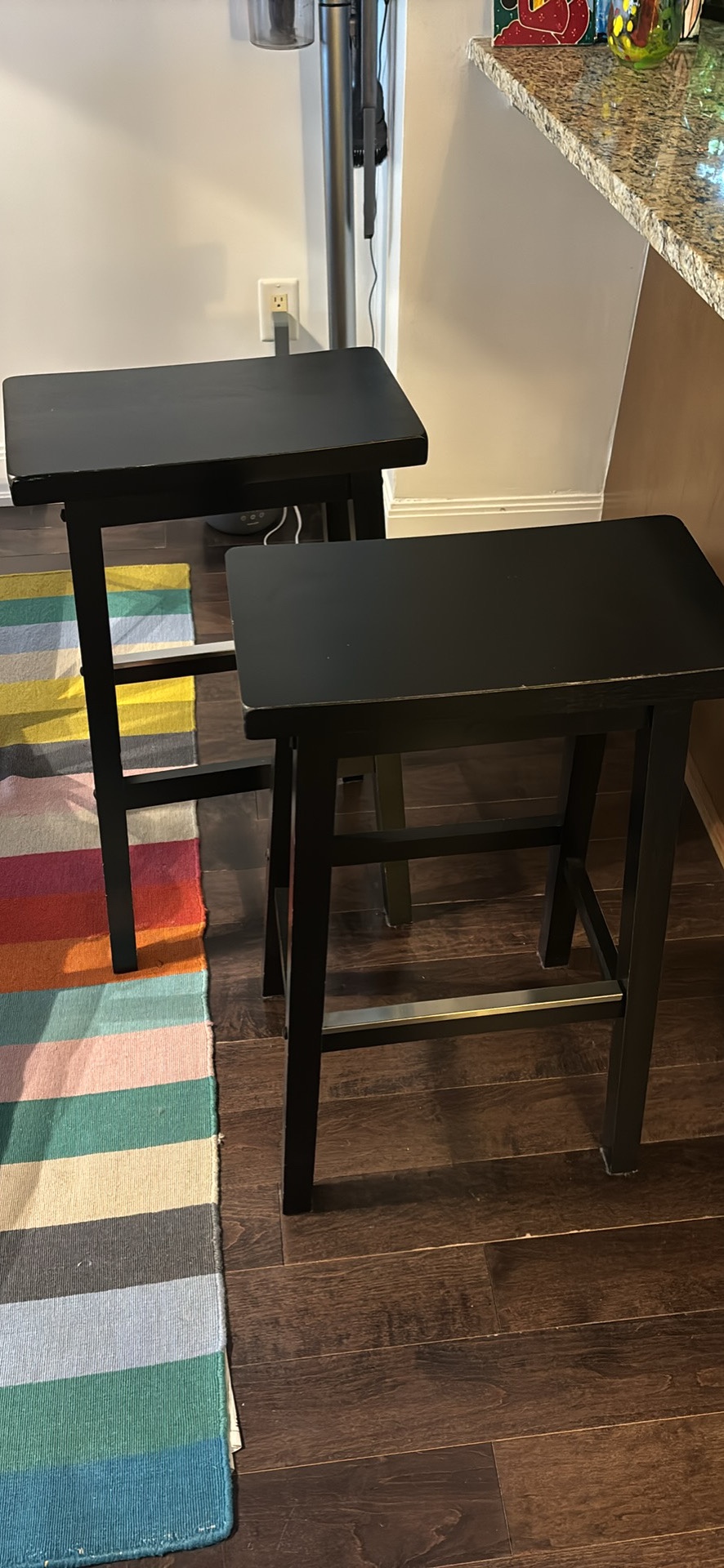 2 Black Bar Stools - photo 2