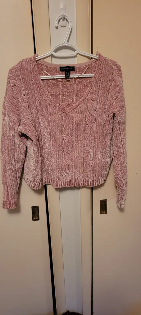 Pink Cable Knit Sweater