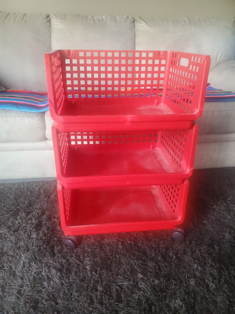Red Rolling Storage Cart