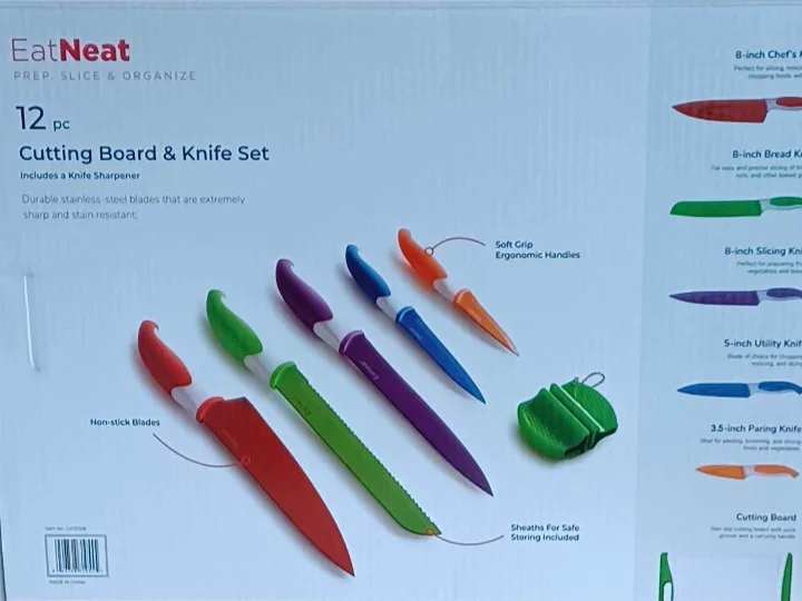 EatNeat 12 Piece Cutting Board and Knife Set image indicator(4)