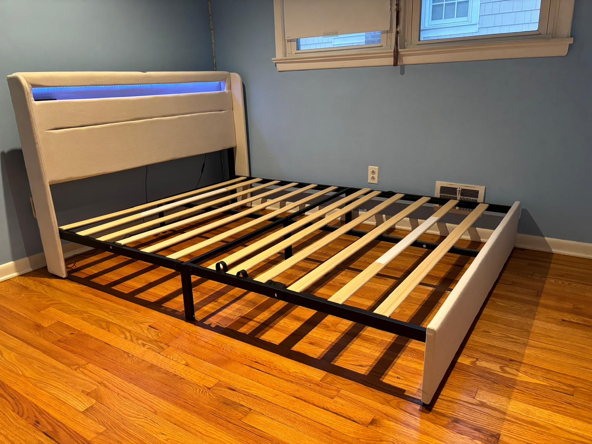 LED Light Up Bed Frame with Storage Drawers