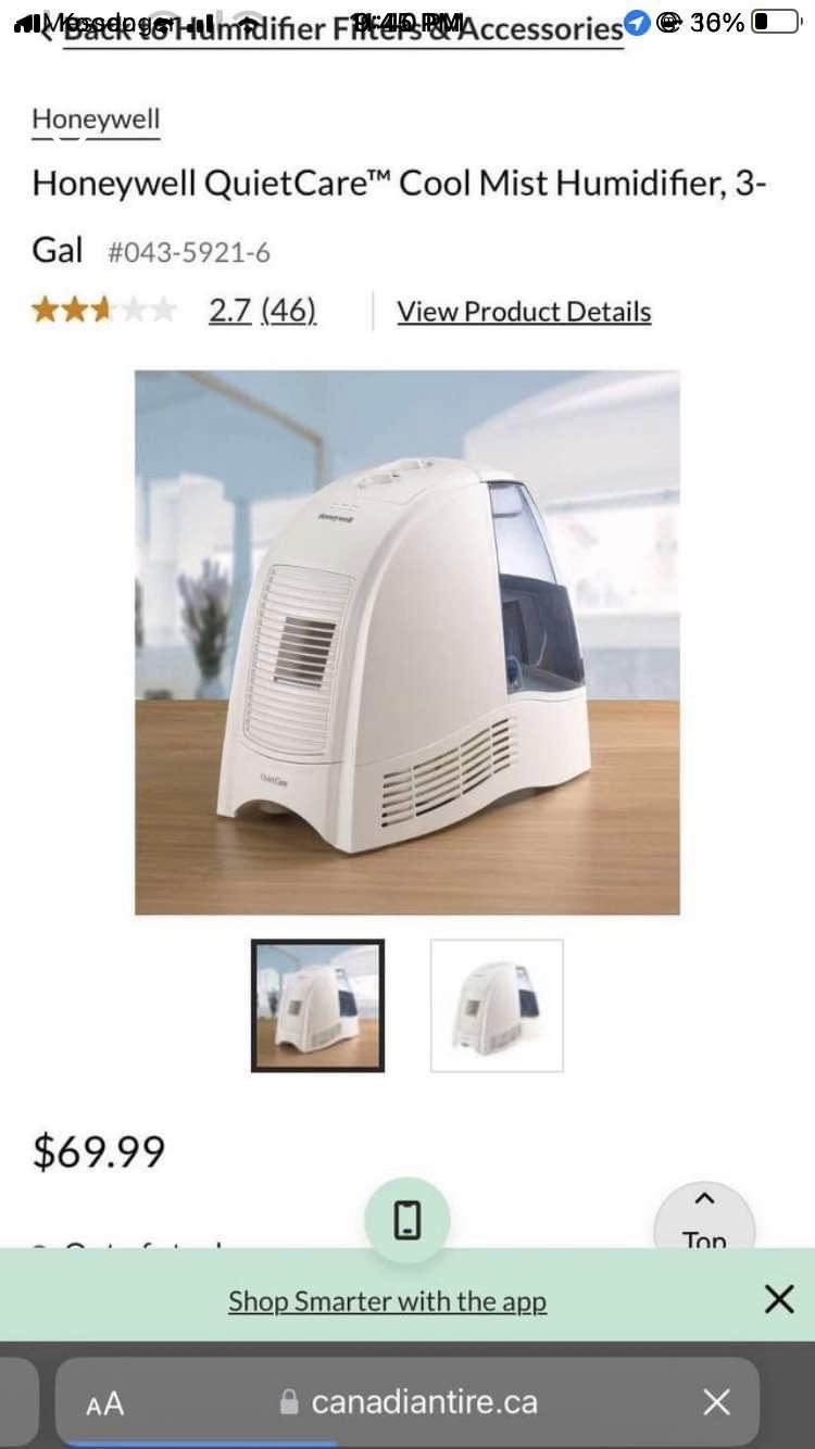 Honeywell QuietCare 3.0 Gallon Cool Moisture Humidifier