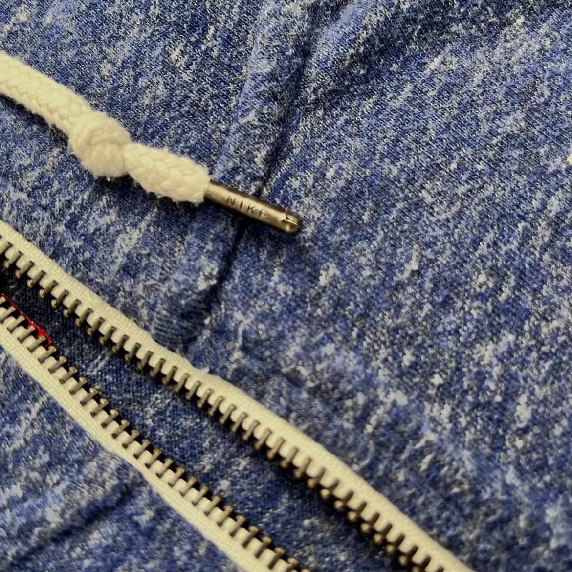 Nike Zip Up Drawstring Heathered Blue Hoodie Size Small image indicator(5)