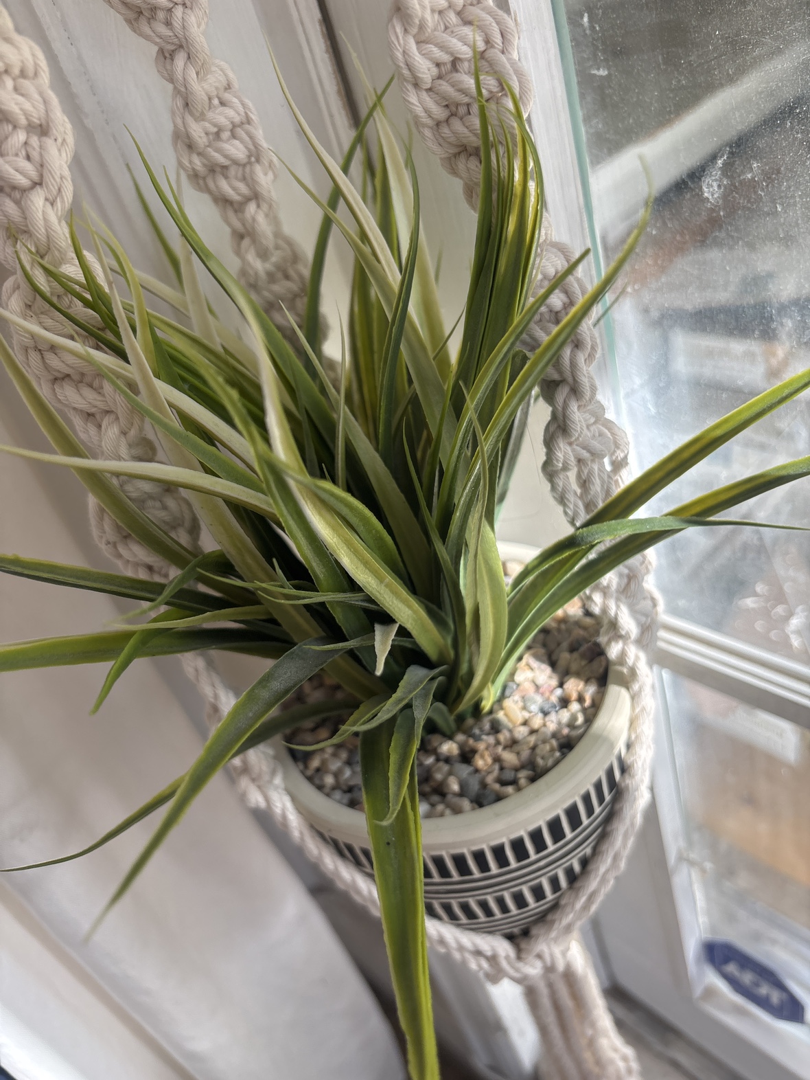 Macrame Boho Plant Hanger and fake plant - photo 4