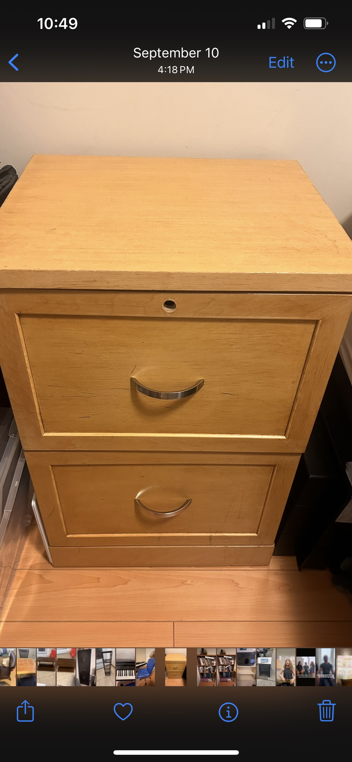 2 drawer filing cabinet w folders
