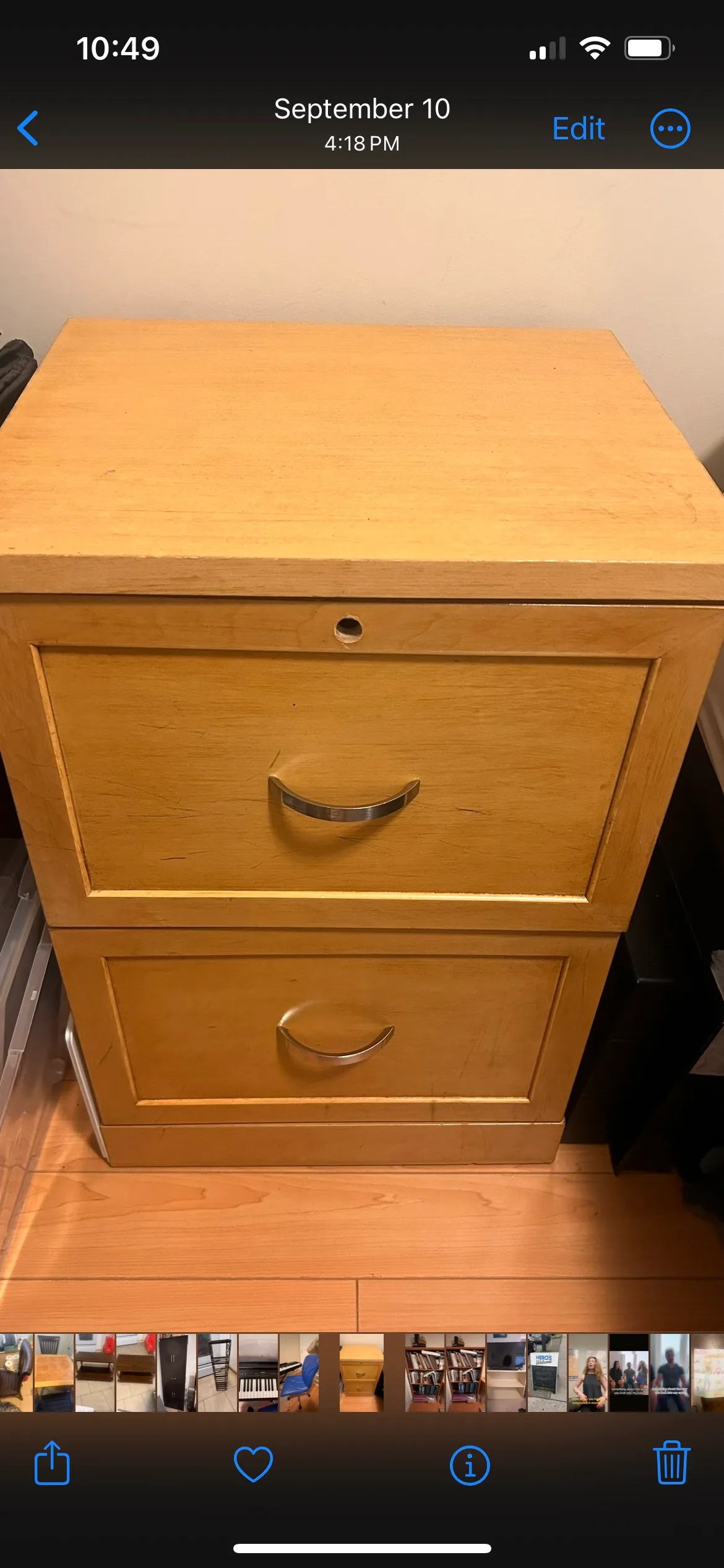 2 drawer filing cabinet w folders thumbnail