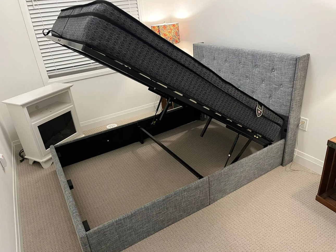 Queen Size Upholstered Storage Bed Frame image indicator(2)