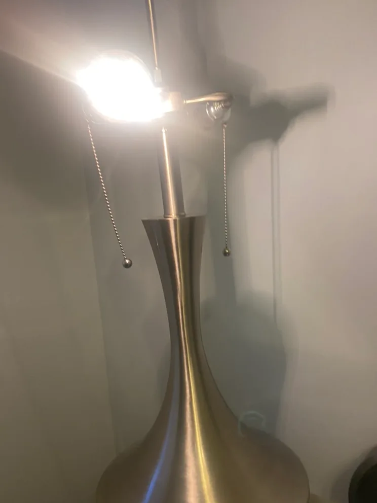 Silver Table Lamp with Black Shade image indicator(7)