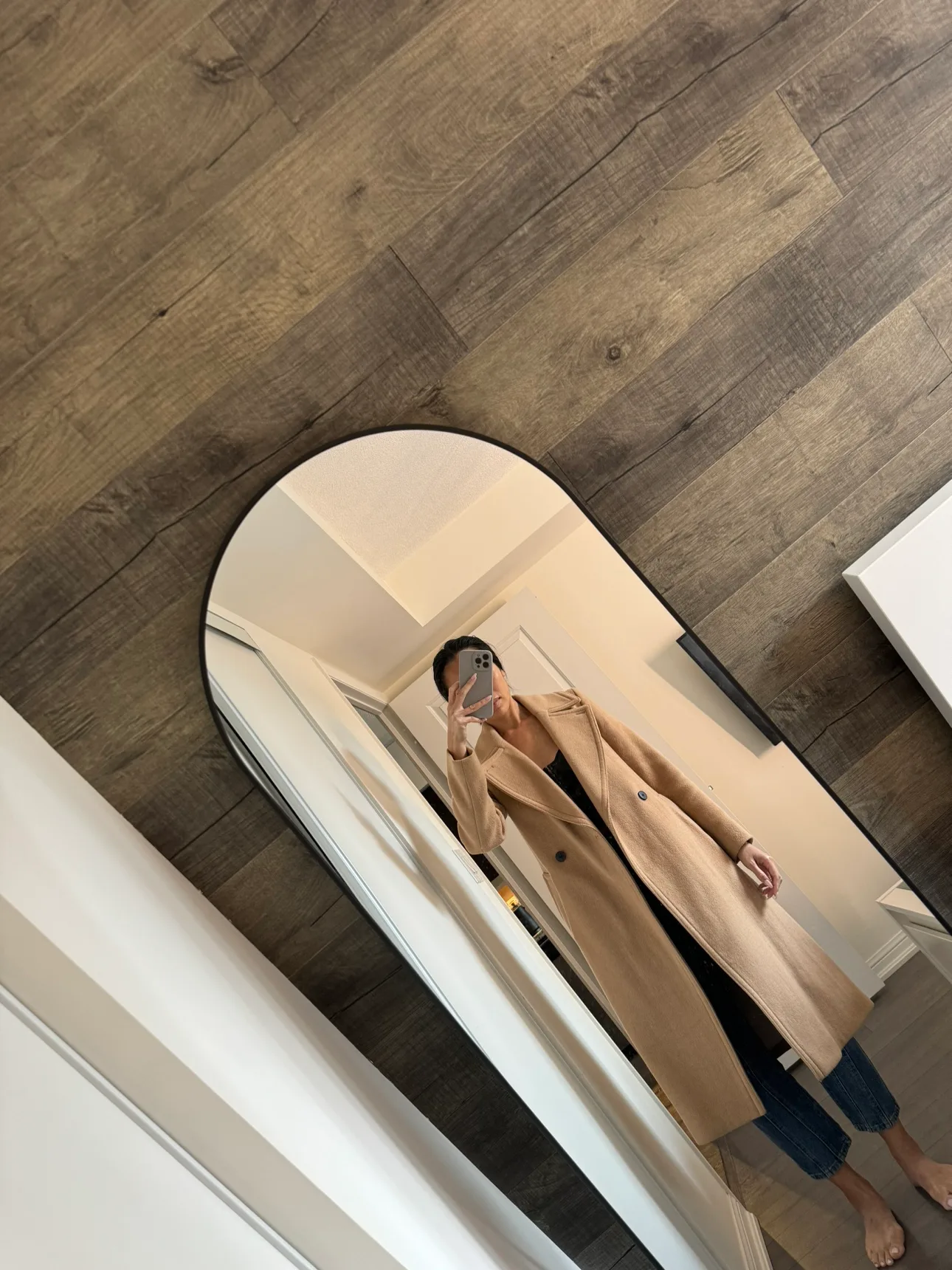 Club Monaco Daylina Wool Coat Brown Tan Small thumbnail