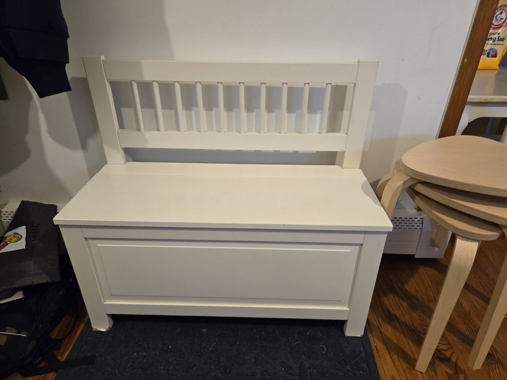White Storage Bench
