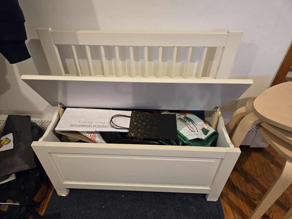 White Storage Bench - photo 2