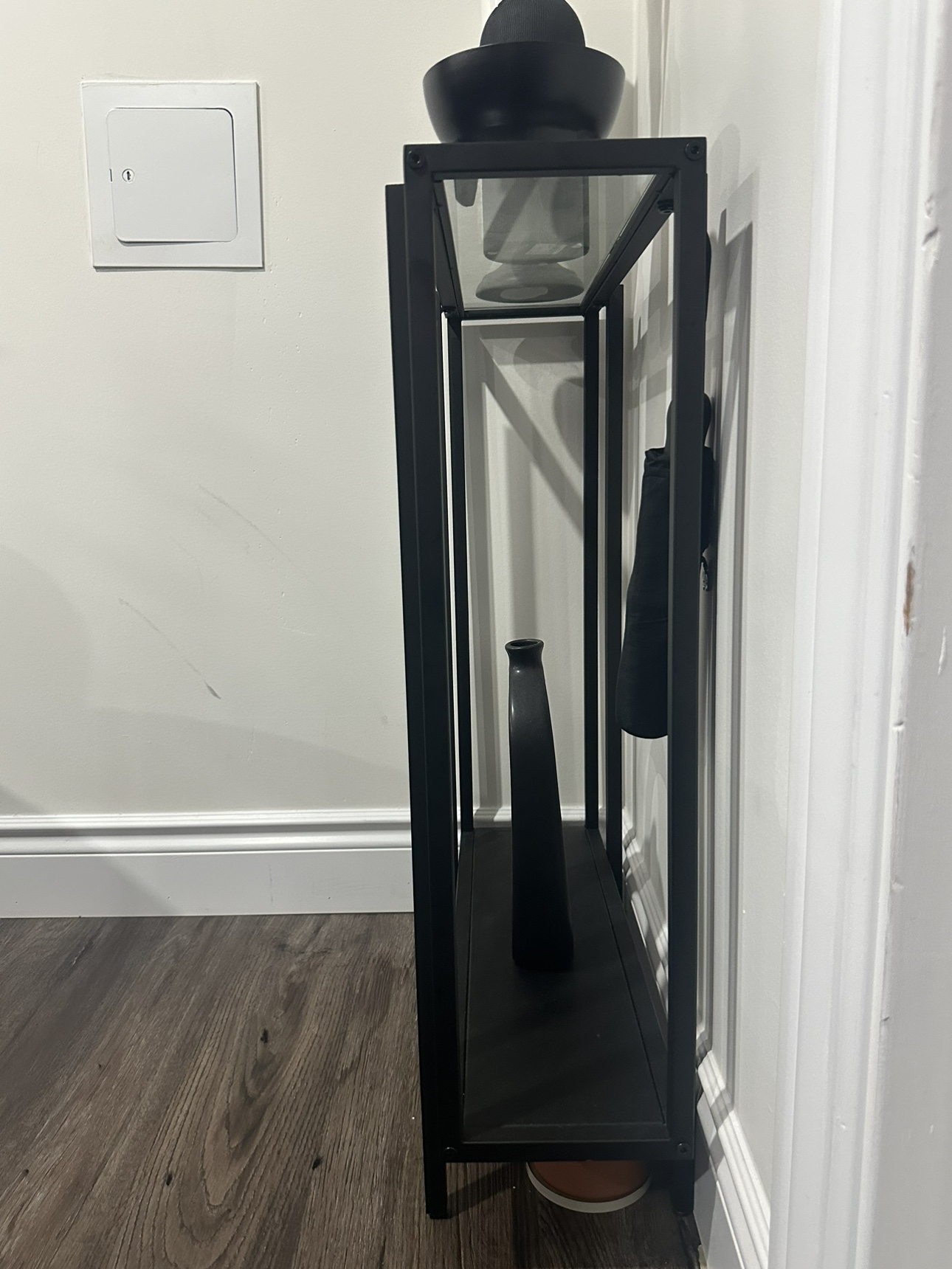 Black Glass Top Console Table - photo 4