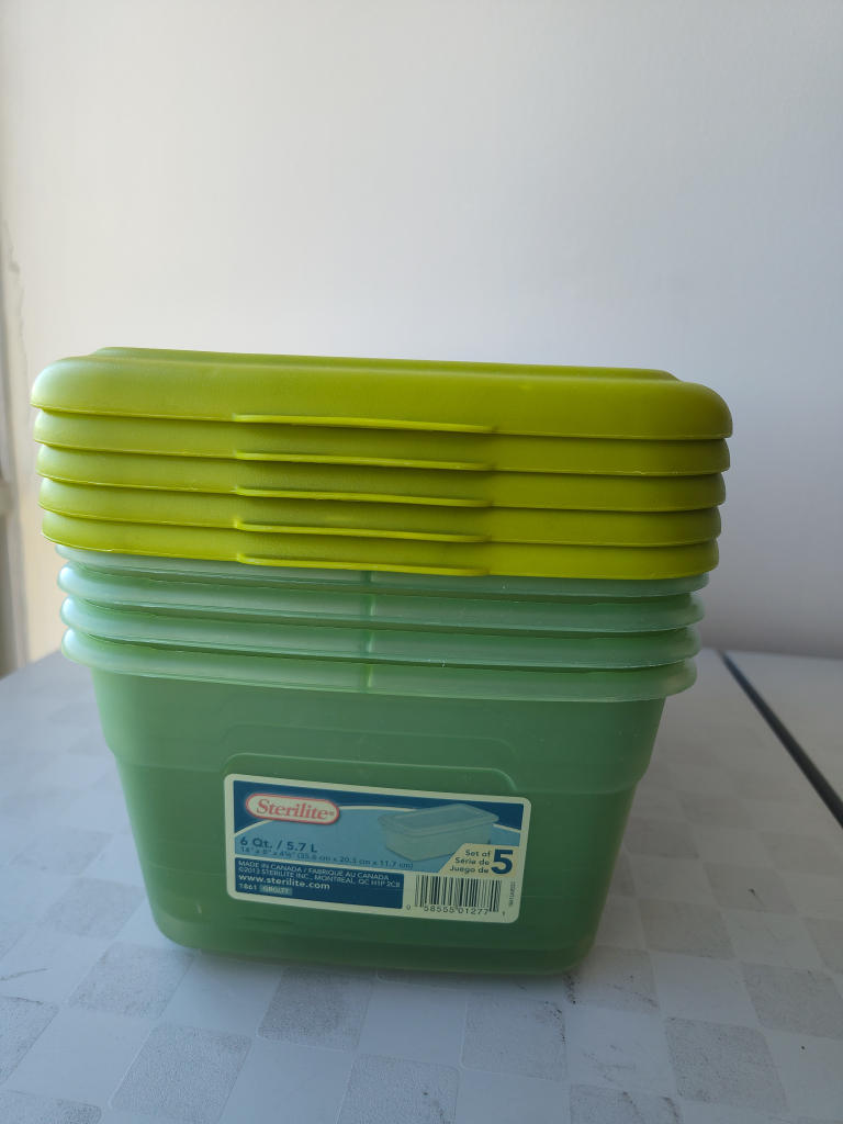 Sterilite Storage Containers, Set of 5