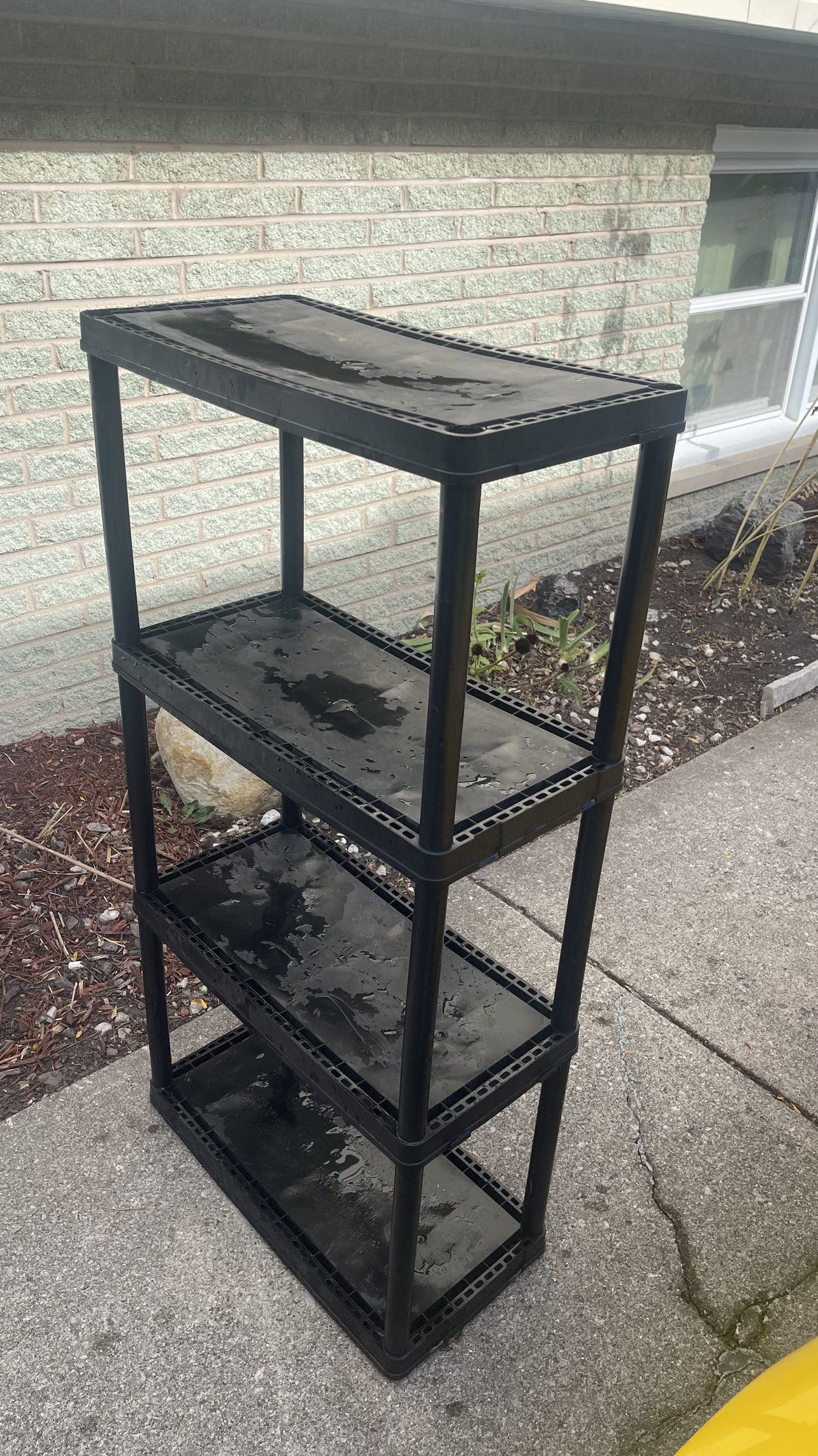 Black Plastic 4-Shelf Storage Unit - photo 2