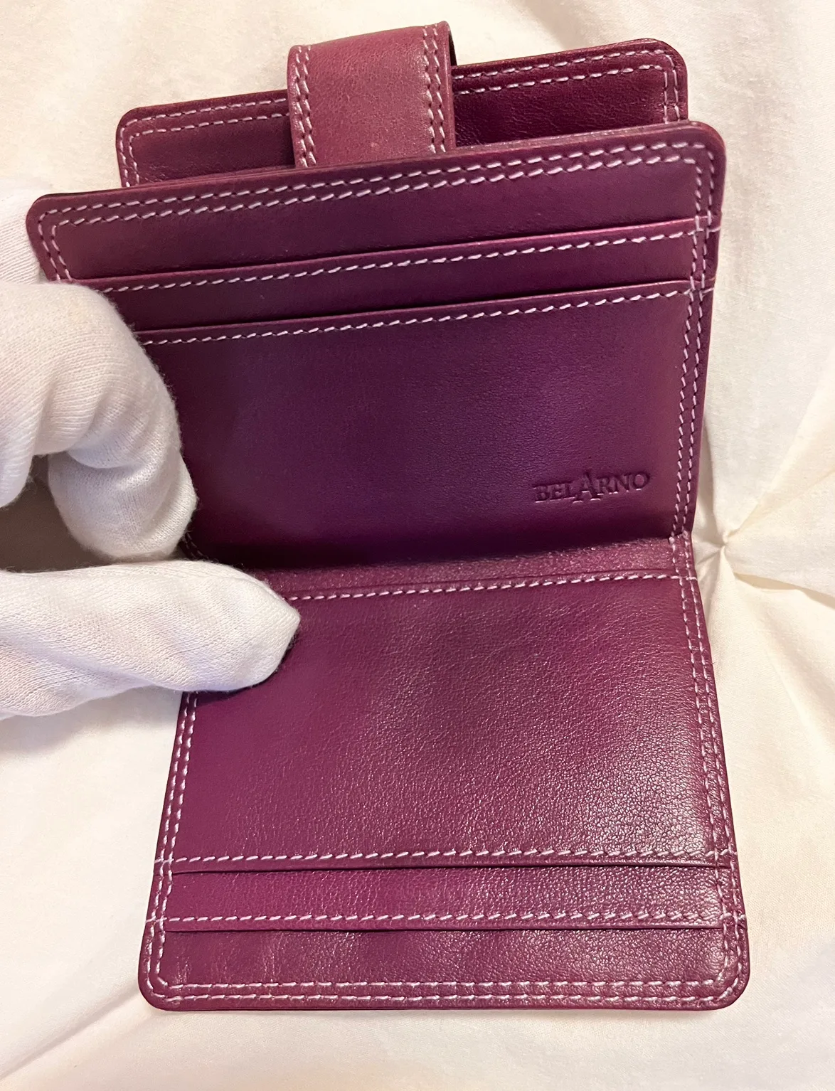 Belarno Purple leather Wallet image indicator(7)