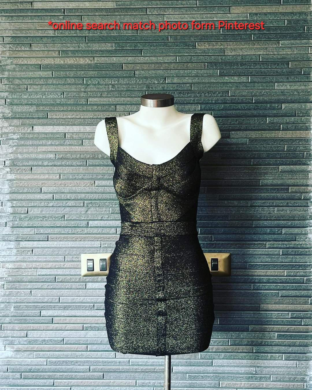 GUESS Gold Mini Glitter Dress Size Small - photo 2