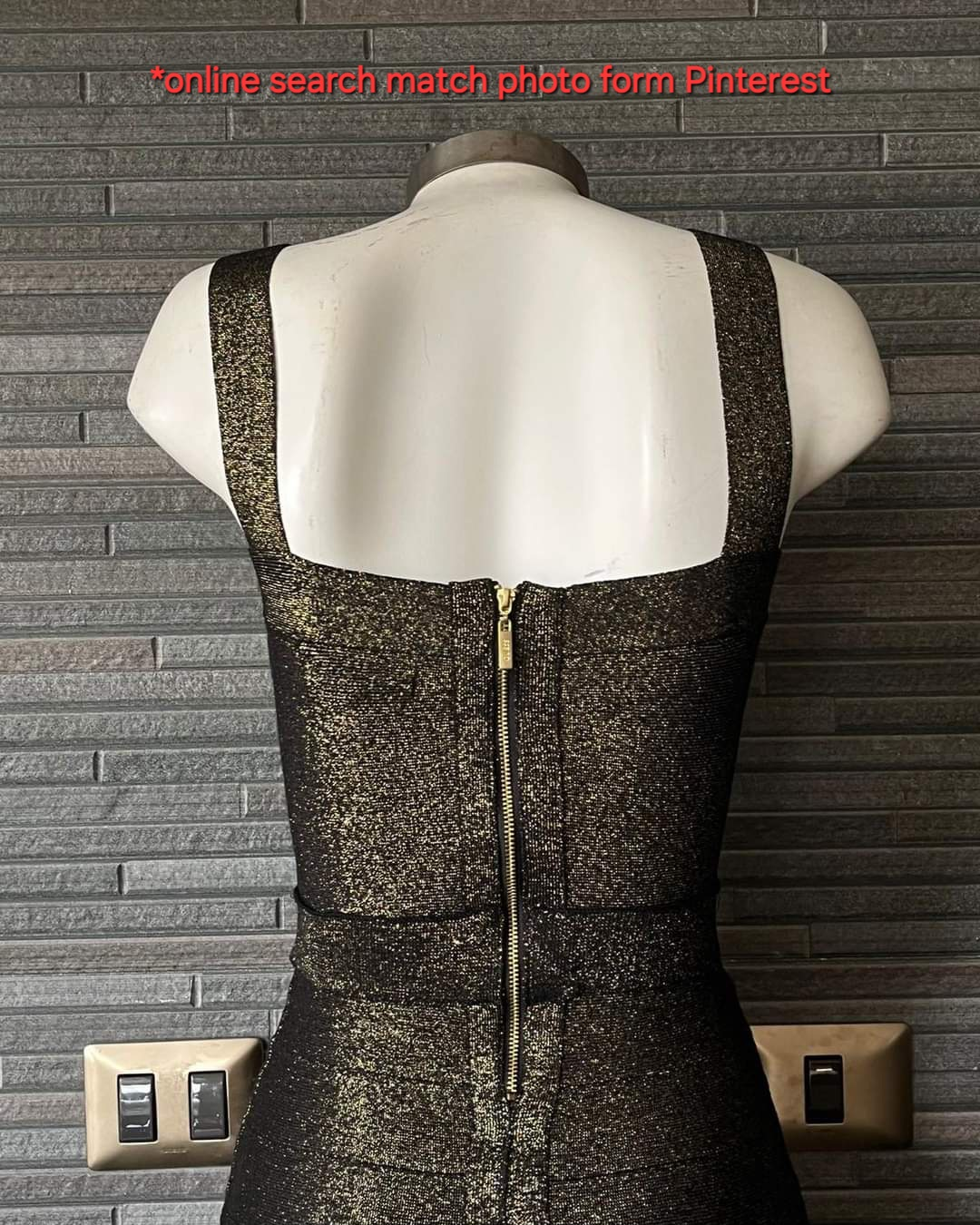 GUESS Gold Mini Glitter Dress Size Small