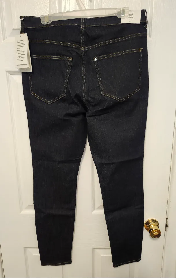 New H&M Women's Dark Blue High-Rise Jeggings - Size L image indicator(6)