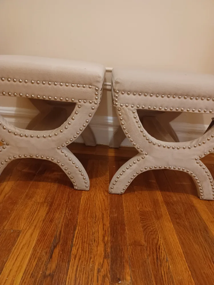 Set of 2 Upholstered Stools image indicator(5)