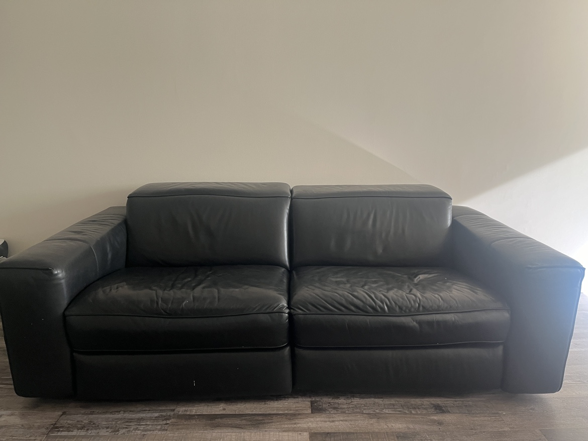 FREE Black Leather Recliner Sofa