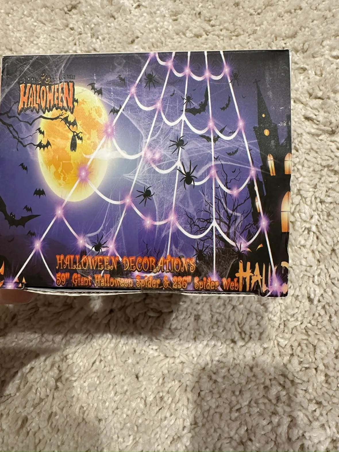 giant Purple LED Spider Web Halloween Decor (brand new) image indicator(7)