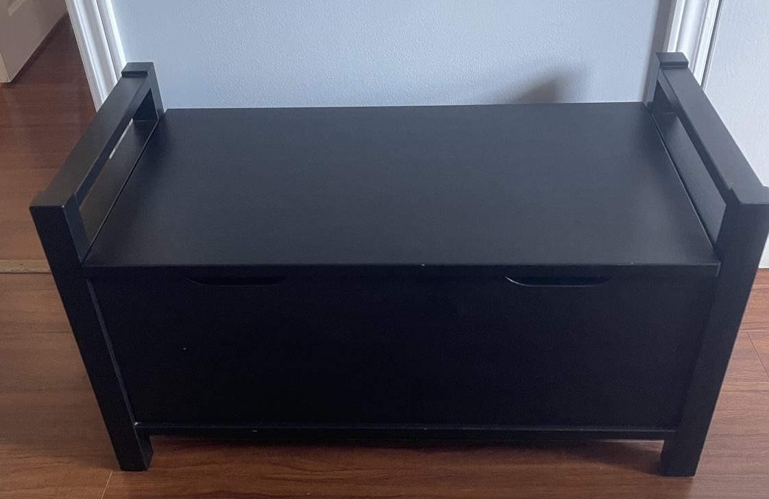 Black Storage Bench - photo 4