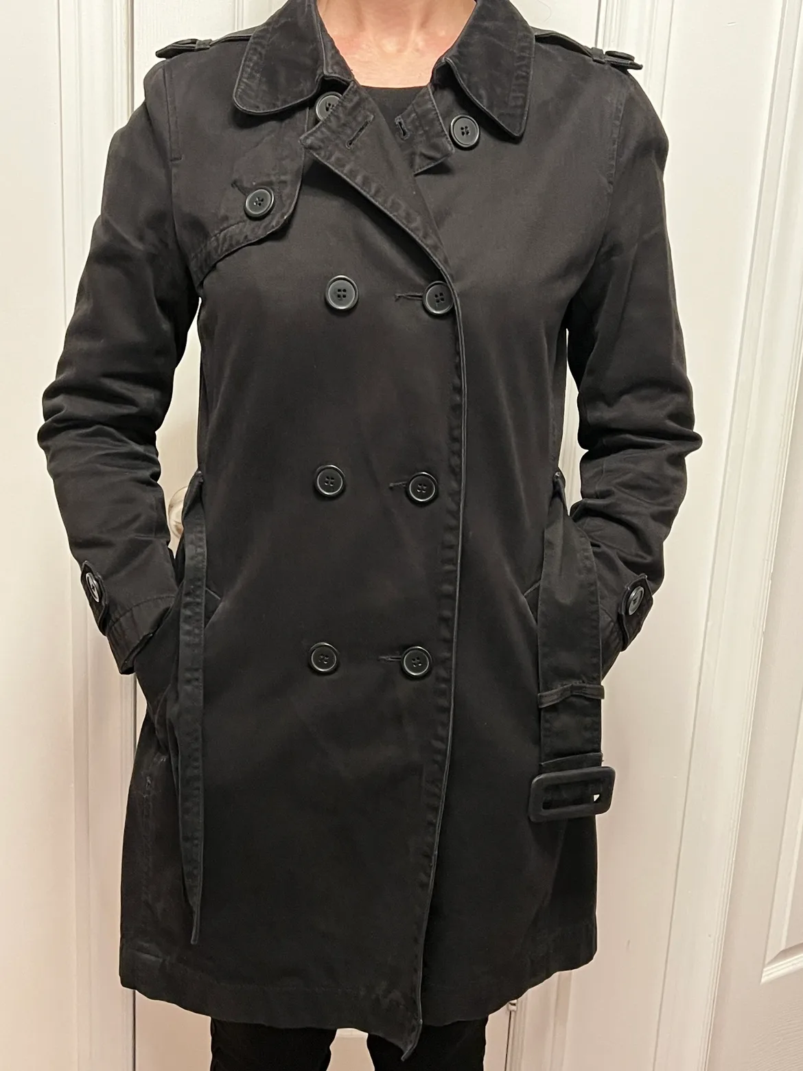 Women Black Trench Coat thumbnail