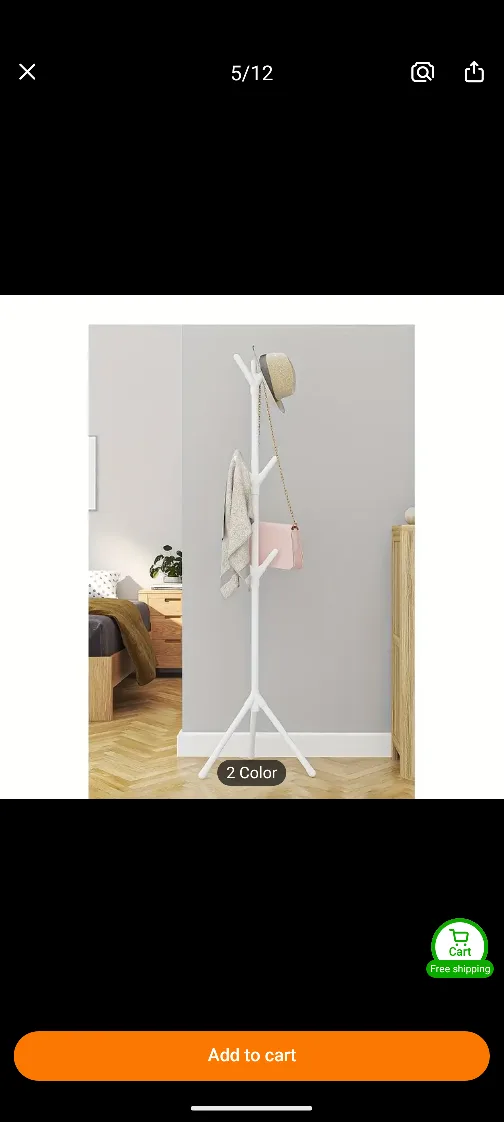 White Coat Rack Stand image indicator(2)