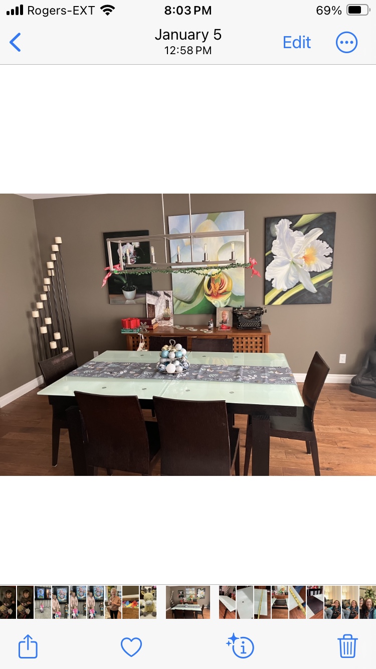 Glass and wood top Dining Table - photo 3