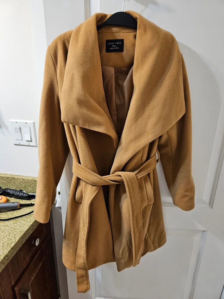 Women's Camel Wrap Coat thumbnail