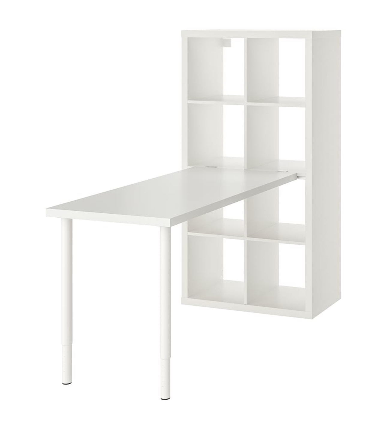 White IKEA Desk with Shelf Unit - photo 2