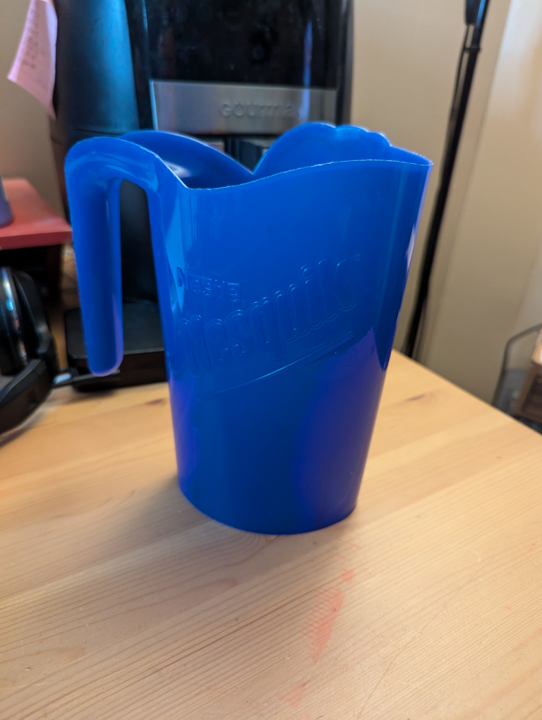 Blue Plastic milk jug