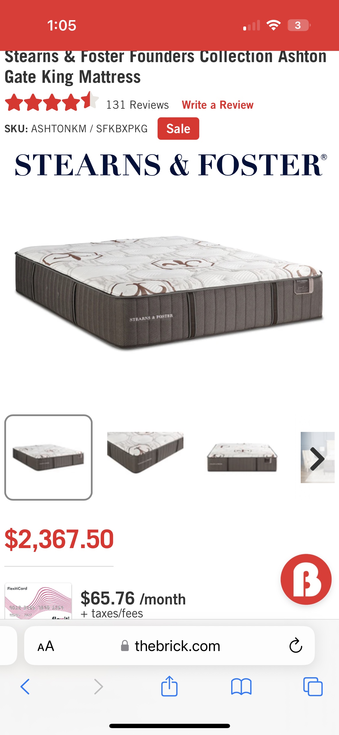 Stearns & Foster Ashton Gate King Mattress