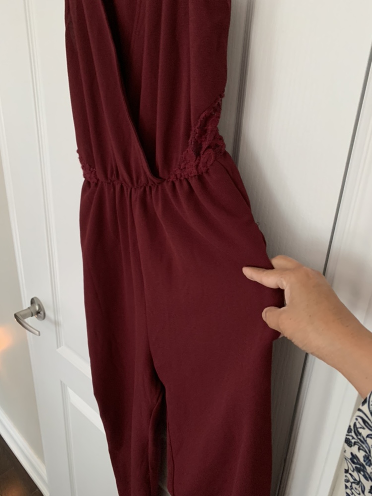 New Burgundy Jumpsuit size medium - photo 2