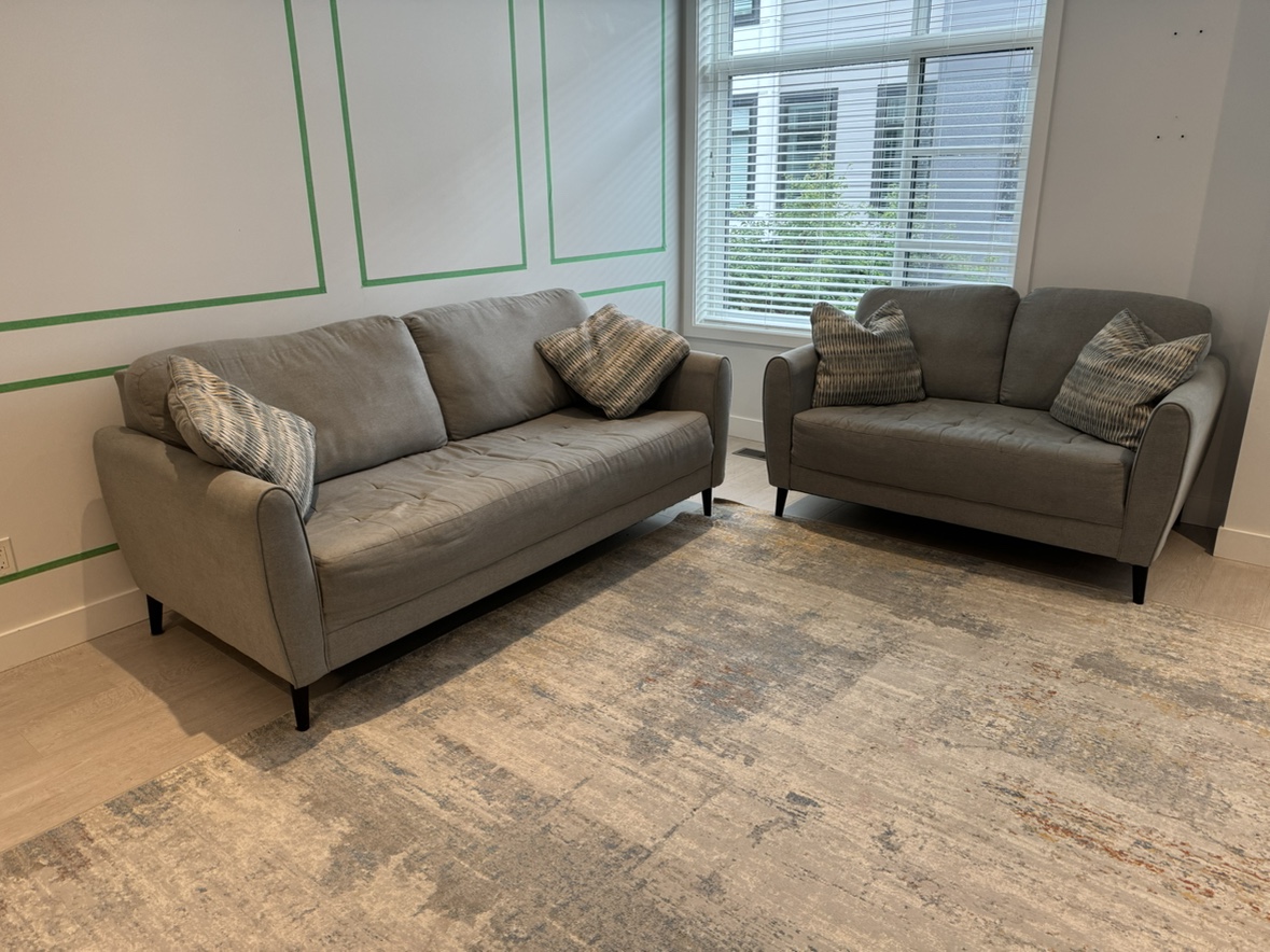 Grey Sofa and Loveseat Set