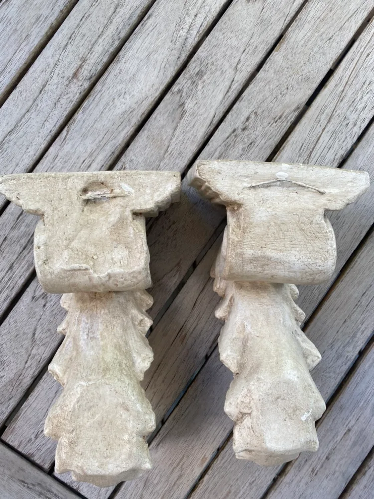 2 plaster sconces antiqued by a designer image indicator(3)