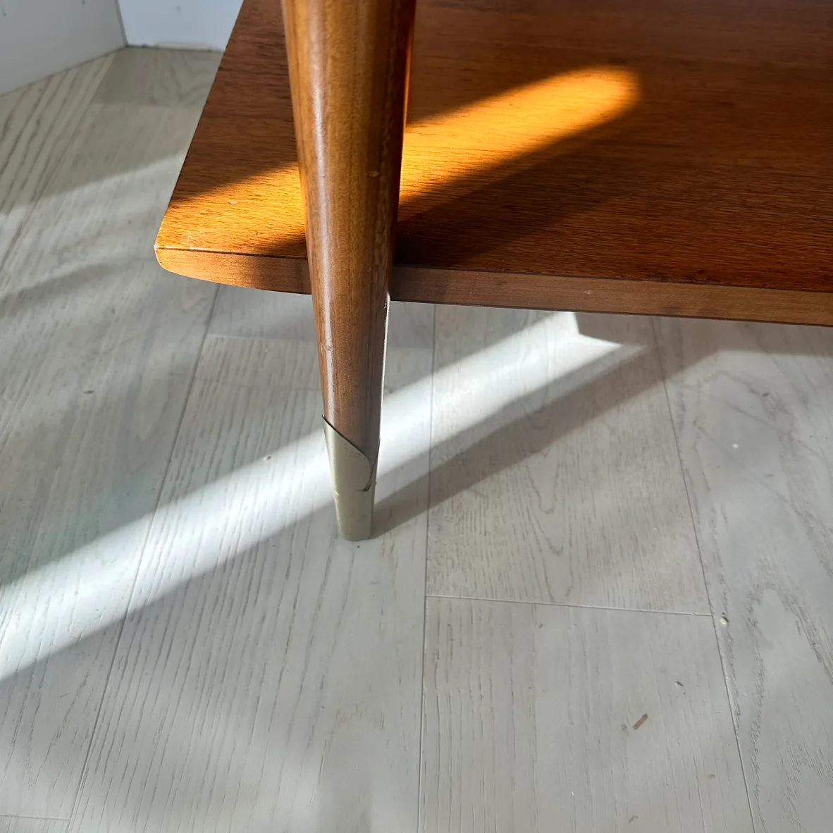 Mid Century Modern End coffee side Table wood brass image indicator(7)