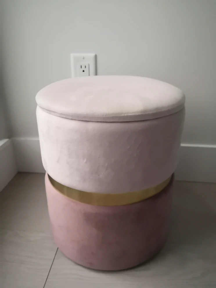 Pink Velvet Storage Ottoman - photo 2