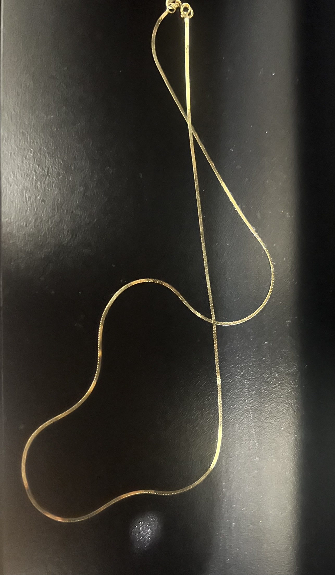Gold Herringbone Chain Necklace