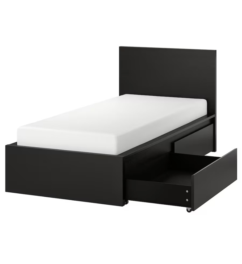 IKEA MALM Single Bed Frame with Storage Drawers - photo 2