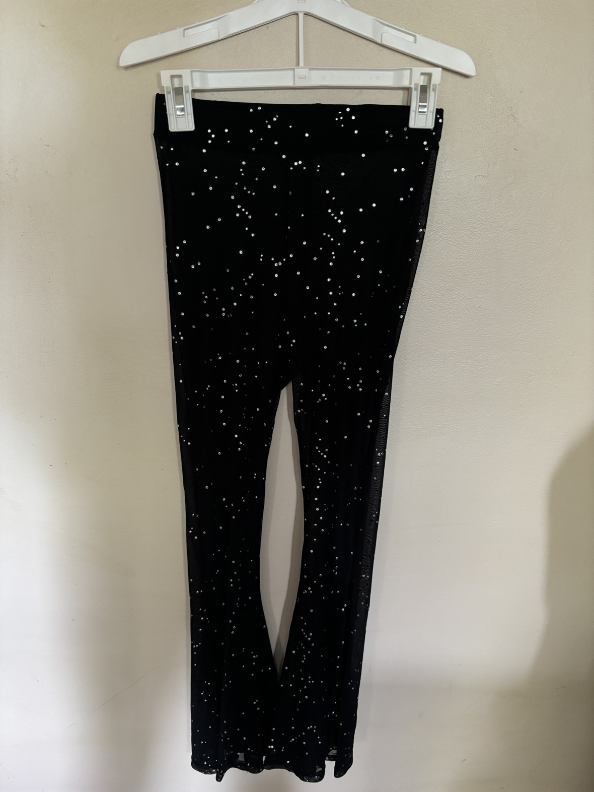 Black Rhinestone Flare Pants - Size Small - photo 2