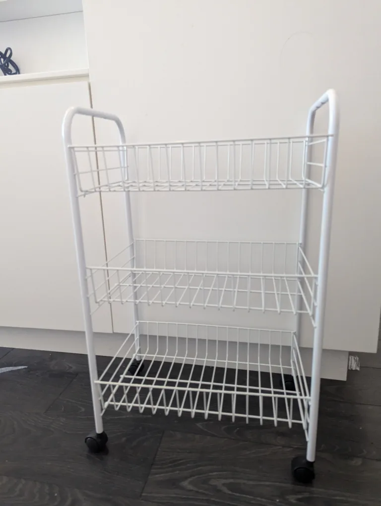 White Rolling Storage Cart thumbnail