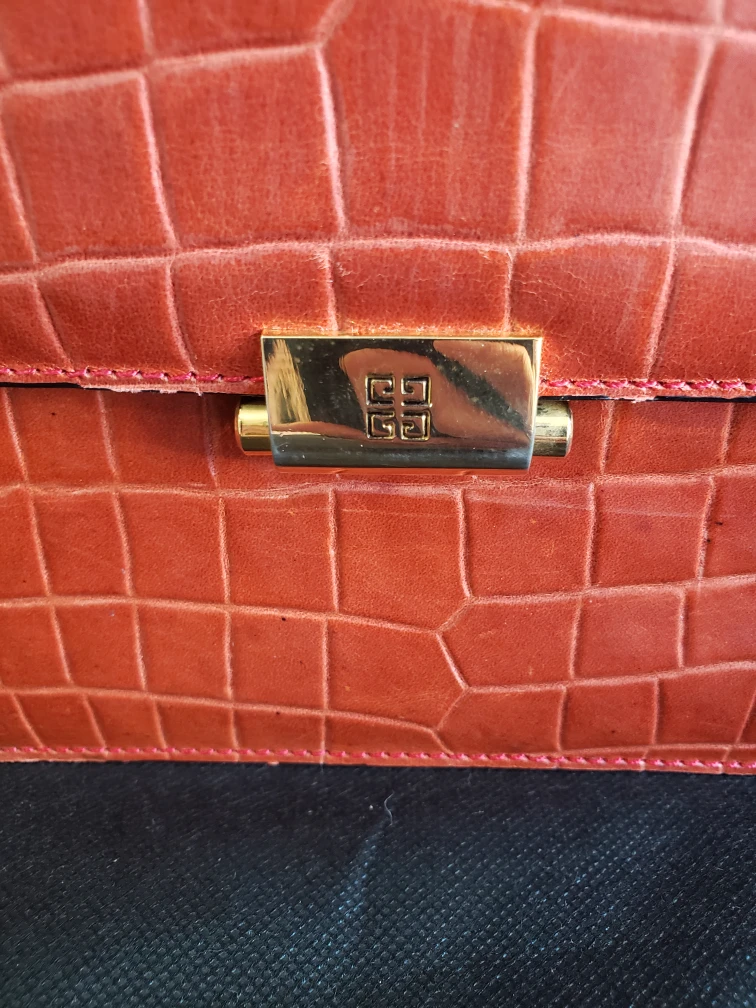 Vintage Givenchy Crocodile Embossed Leather Handbag - photo 3
