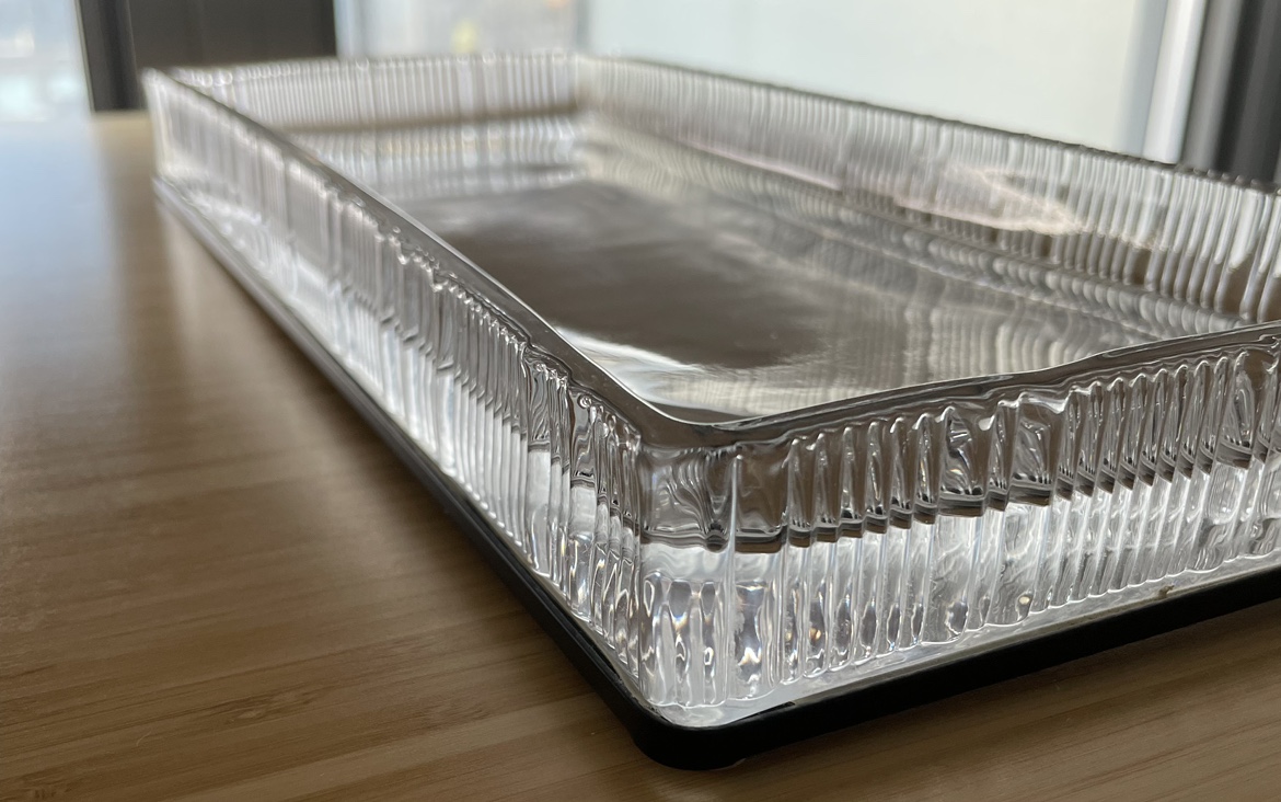 CB2 Athena Ribbed Glass Vanity Tray (black) - photo 2