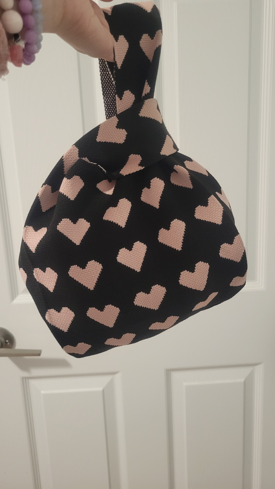 Heart Pattern Knit Bag - photo 2