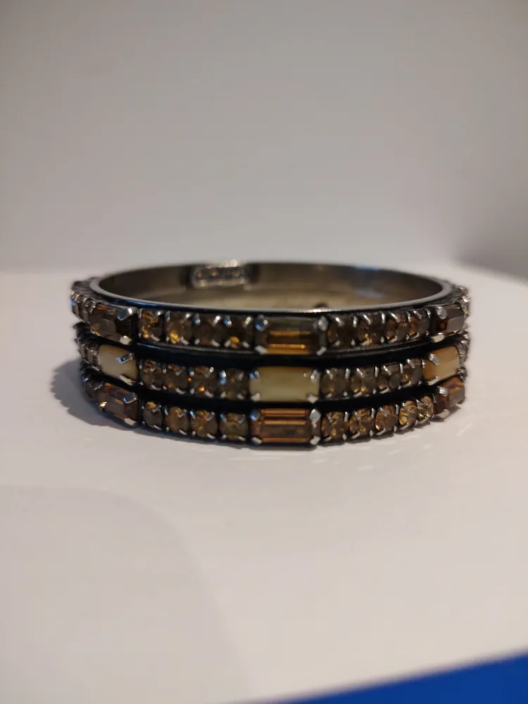 Set of 3 D. Pollack Rhinestone Bangles image indicator(3)