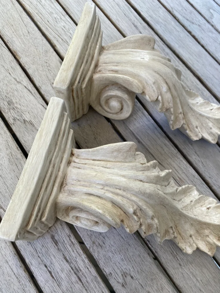 2 plaster sconces antiqued by a designer image indicator(4)